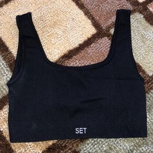 SETactive onyx (black) box cut bra